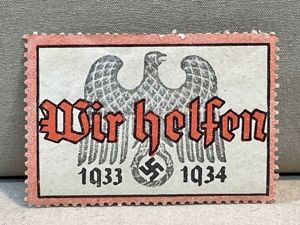 Original 1933 German We Help 1933-1934 Adhesive Stamp, Wir helfen