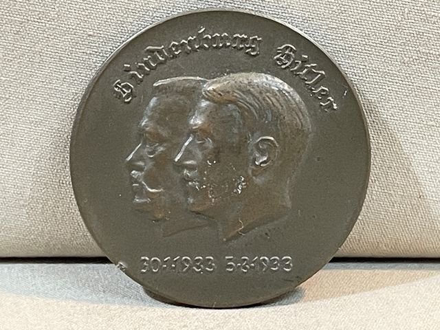 RARE! Original 1933 German Commemorative Coin, Hindenburg Hitler