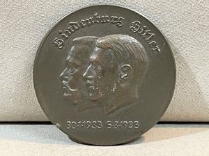 RARE! Original 1933 German Commemorative Coin, Hindenburg Hitler