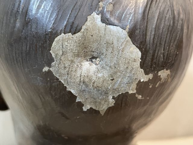 Original Nazi Era German Metal HITLER Bust, Rifle Butt Damaged — image 7