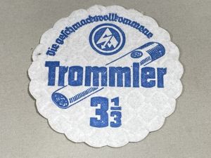 Original Nazi Era German SA Beer Stein Coaster, Trommler 3 1/3
