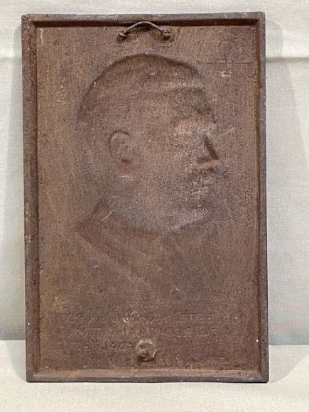 Original Nazi Era German Steel Hitler Plaque with Hitler Quote — image 4