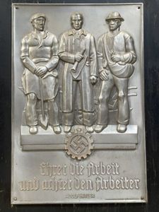Original Nazi Era German DAF Plaque, Honor the Work and Respect the Worker