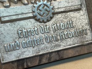 Original Nazi Era German DAF Plaque, Honor the Work and Respect the Worker