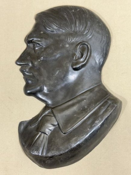 Original Nazi Era German Metal HITLER Plaque
