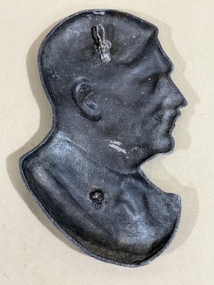 Original Nazi Era German Metal HITLER Plaque — image 4