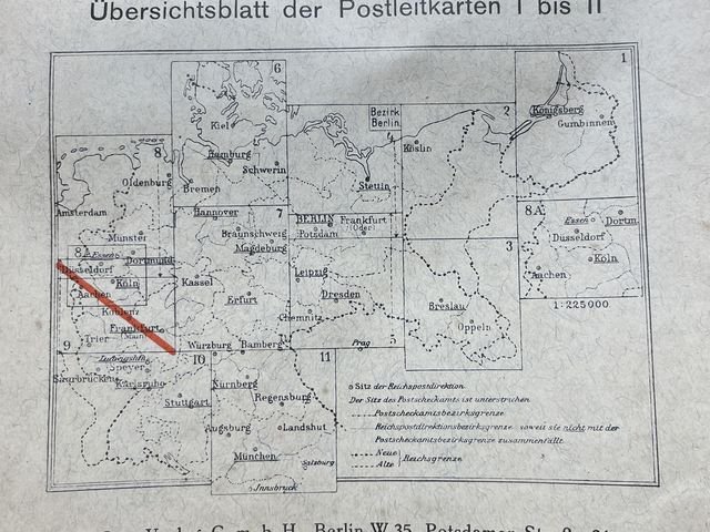 Original 1938 German Postal Map, Berlin Special Edition — image 4