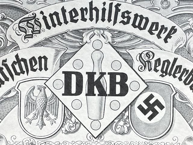 Original 1934 German Bowling Association (DKB) Winter Relief Certificate of Honor — image 3