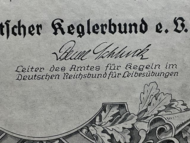 Original 1934 German Bowling Association (DKB) Winter Relief Certificate of Honor — image 6