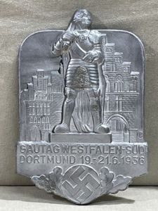 Original 1936 German Gautag Westfalen-S³d Small Aluminum Plaque