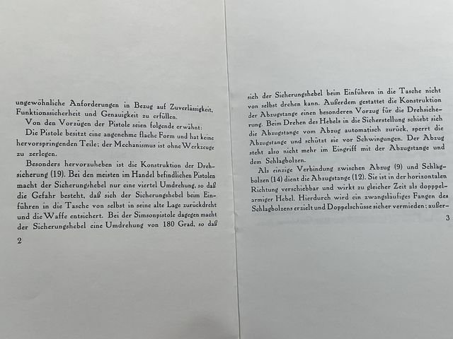 REPRINT - German WWII Era Simson Pistol Owner's Manual — image 3