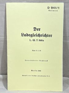 REPRINT - German WWII Manual, Loading Rectifier