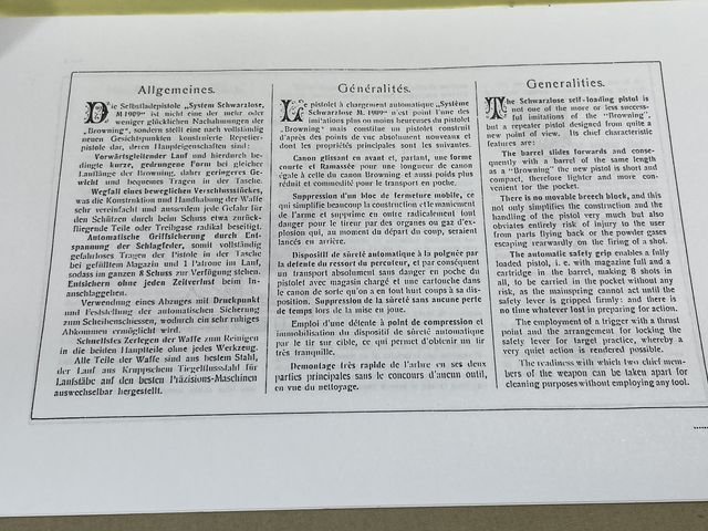REPRINT - German Manual for the 'Schwarzlose 1909' Pistol — image 2
