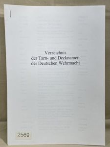 PHOTOCOPY - German WWII Manual 'German Armed Forces Code Names'