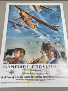 REPRODUCTION 1936 German Poster for the Olympics Flying Day