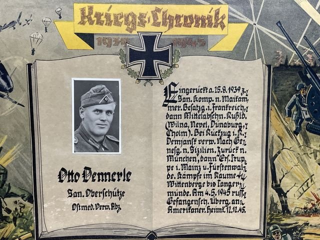 EARLY POSTWAR German Soldier's Service Print, Medical Oberschütze — image 2