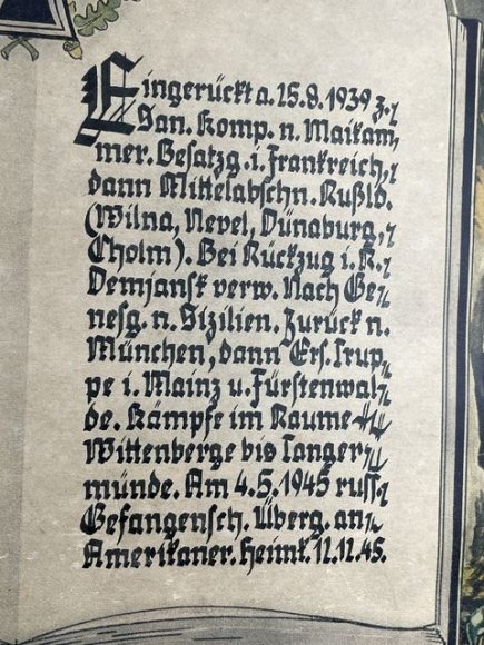 EARLY POSTWAR German Soldier's Service Print, Medical Oberschütze — image 6