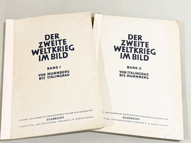 POST-WWII 1950's Era German Cigarette Card Album Set, The 2nd World War in Photographs