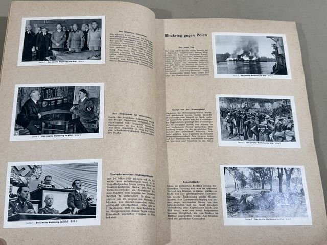 POST-WWII 1950's Era German Cigarette Card Album Set, The 2nd World War in Photographs — image 4