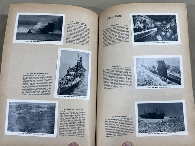 POST-WWII 1950's Era German Cigarette Card Album Set, The 2nd World War in Photographs — image 6