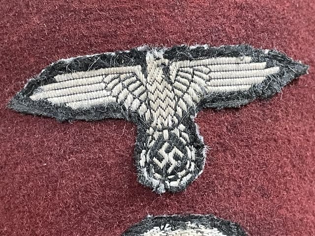 REPRODUCTION WWII German Waffen-SS Fez, Maroon — image 3