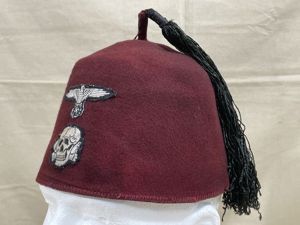 REPRODUCTION WWII German Waffen-SS Fez, Maroon