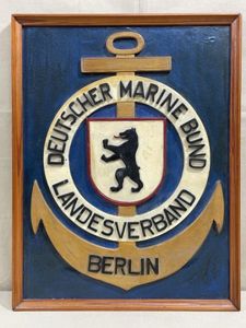 German Hand Made DEUTSCHER MARINE BUND LANDESVERBAND Wooden Plaque