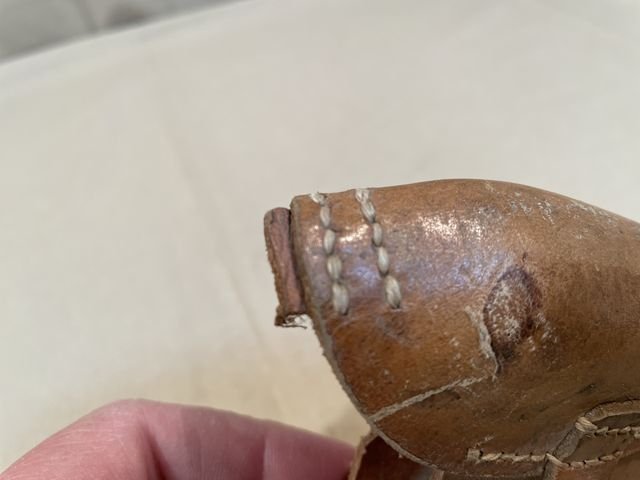 Original WWII German Cavalry 98k Rifle Leather Sight Protector, Incomplete — image 12