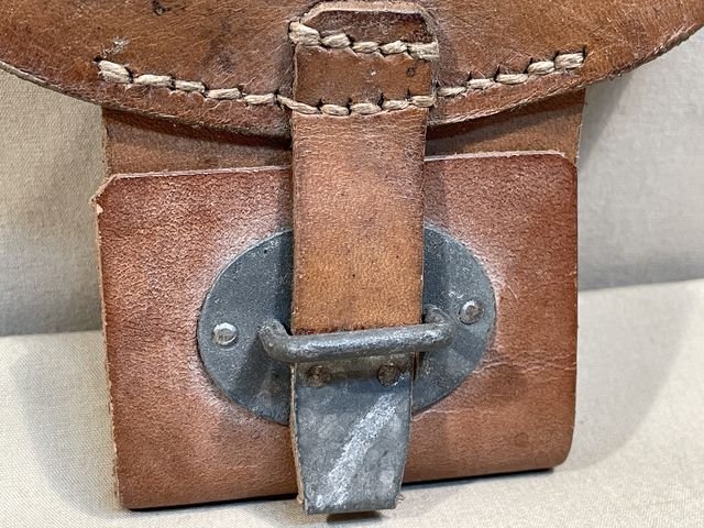 Original WWII German Cavalry 98k Rifle Leather Sight Protector, Incomplete — image 2