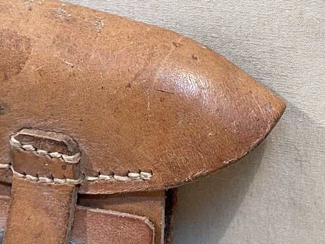 Original WWII German Cavalry 98k Rifle Leather Sight Protector, Incomplete — image 4