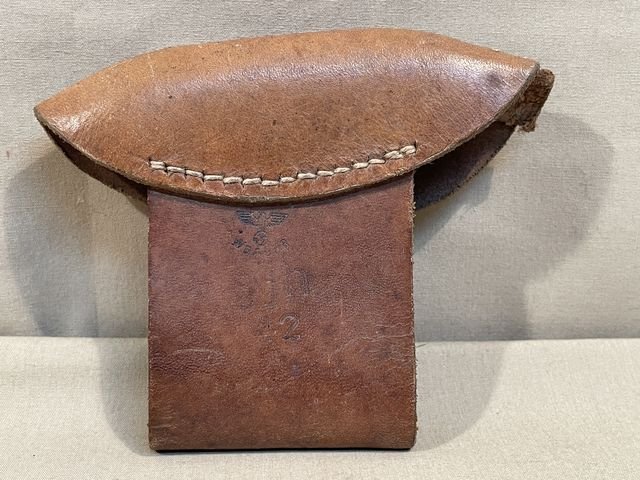 Original WWII German Cavalry 98k Rifle Leather Sight Protector, Incomplete — image 5