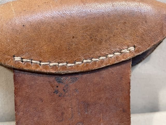 Original WWII German Cavalry 98k Rifle Leather Sight Protector, Incomplete — image 6