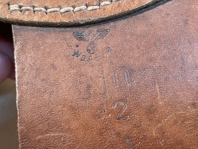 Original WWII German Cavalry 98k Rifle Leather Sight Protector, Incomplete — image 7