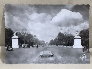 Original WWII Era French Architecture Postcard, Paris et ses Merveilles Champs-Elysees