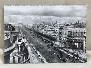 Original WWII Era French Architecture Postcard, Paris et ses Merveilles Champs-Elysees