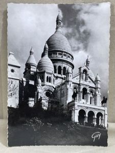 Original WWII Era French Architecture Postcard, Paris et ses Merveilles Basilique du Sacré Coeur