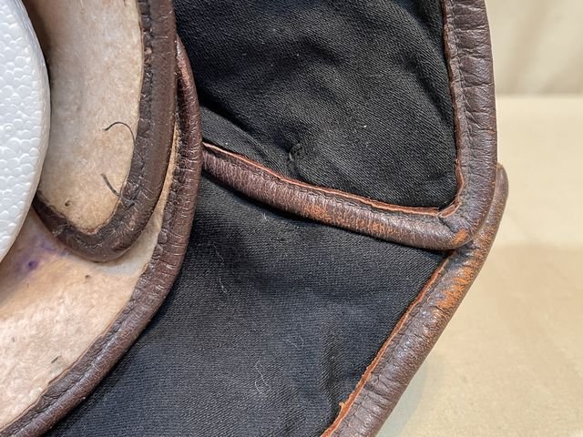 Original Pre-WWII Civilian Aviator's Protective Leather Hood — image 18
