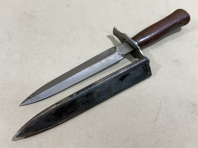 Original WWII French Fighting Knife and Scabbard, Made During German Occupation! — image 2