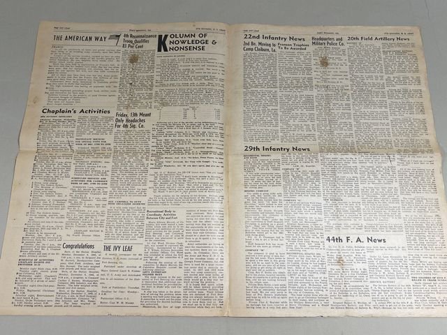 Original Pre-WWII US Army 4th Division Newspaper, The Ivy Leaf — image 5