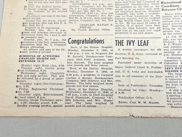 Original Pre-WWII US Army 4th Division Newspaper, The Ivy Leaf — image 7