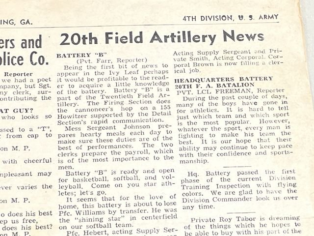 Original Pre-WWII US Army 4th Division Newspaper, The Ivy Leaf — image 9