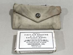 Original WWII US Army 1st Aid Bandage with British Made Pouch