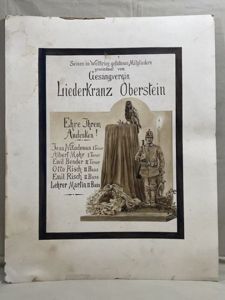 Original 1920 German Hand Lettered Print on Stiff Backing