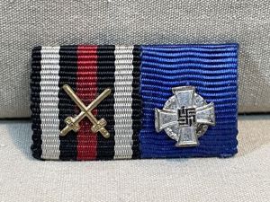 Original Nazi Era German 2-Position Ribbon Bar, Hindenburg Cross
