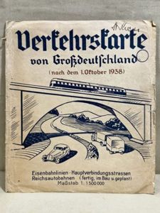 Original 1938 German Traffic Map of Greater Germany, Verkehrskarte