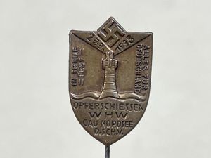 Original 1938 German WHW Stick Pin, Gau Nordsee