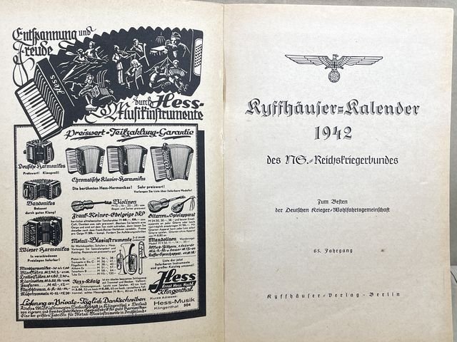 Original WWII German Kyffhäuser Calendar 1942 Book, Kyffhäuser-Kalender — image 3