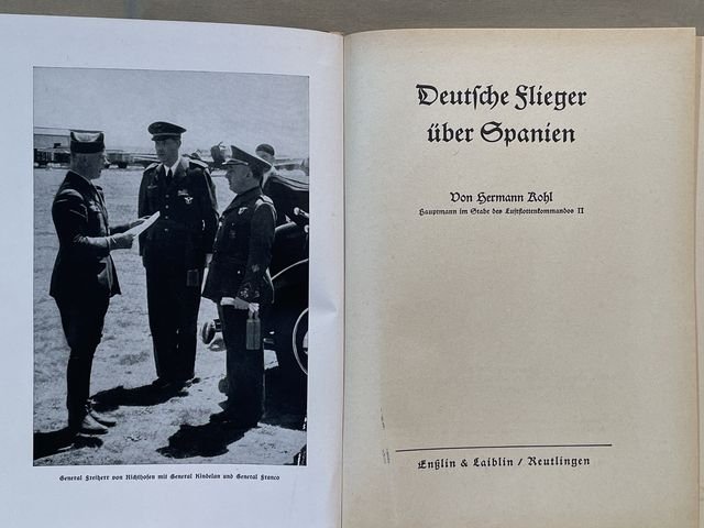 Original Pre-WWII German Airmen Over Spain (Blue Div.) Book, Flieger ³ber Spanien — image 4