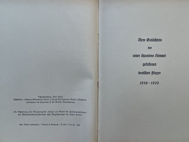 Original Pre-WWII German Airmen Over Spain (Blue Div.) Book, Flieger ³ber Spanien — image 5