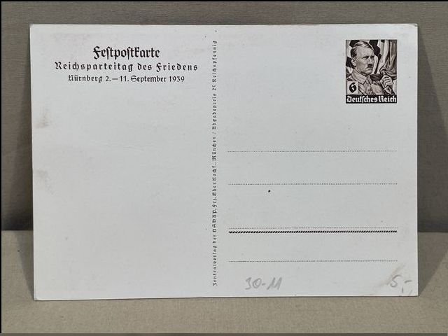 Original 1939 German Postcard Nazi Party Rally Nuremberg, Reichsparteitag Nürnberg